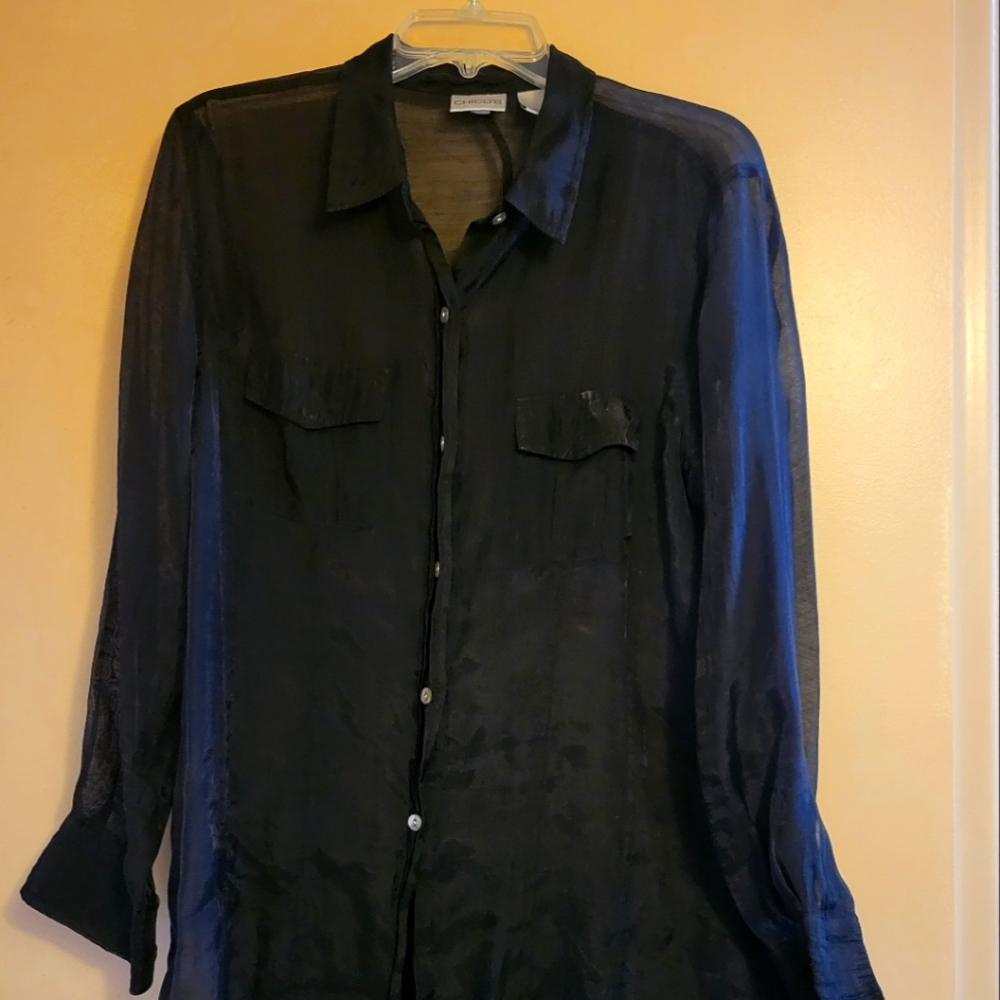 Chico' long sleeve shear blouse